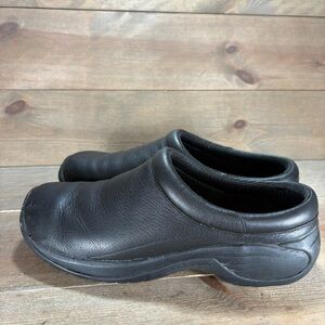 merrell encore gust 2 mens size 10 shoes black leather slip on comfort clogs